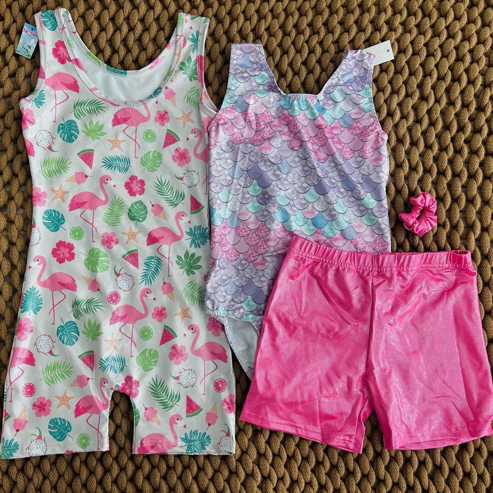 ❗️SOLD❗️Girls Gymnastics Dance Unitard Leotard Bundle